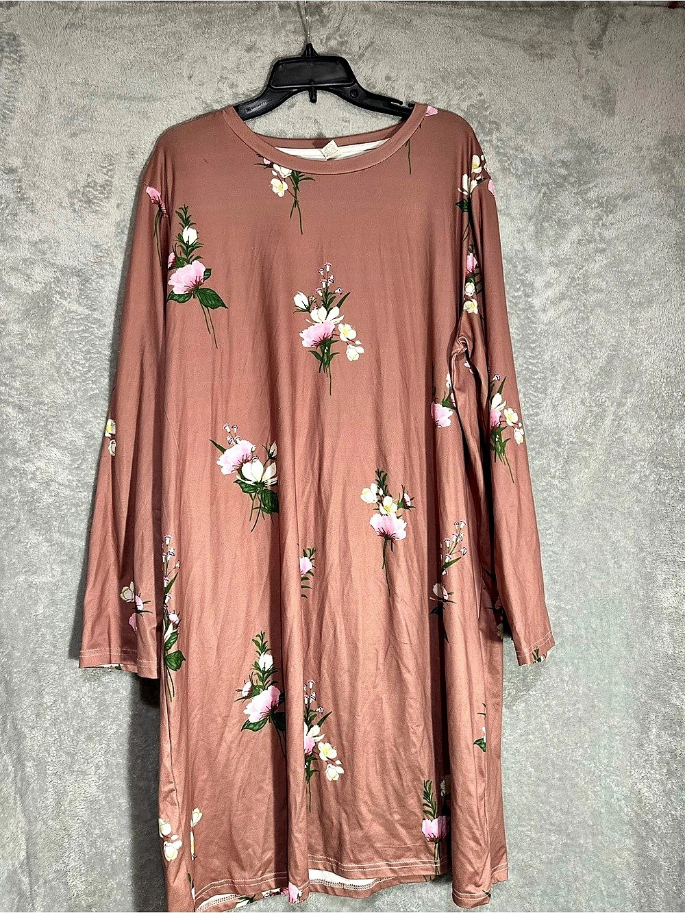 Pixie Lady Floral Mini Dress Pink & Brown 2X Like New